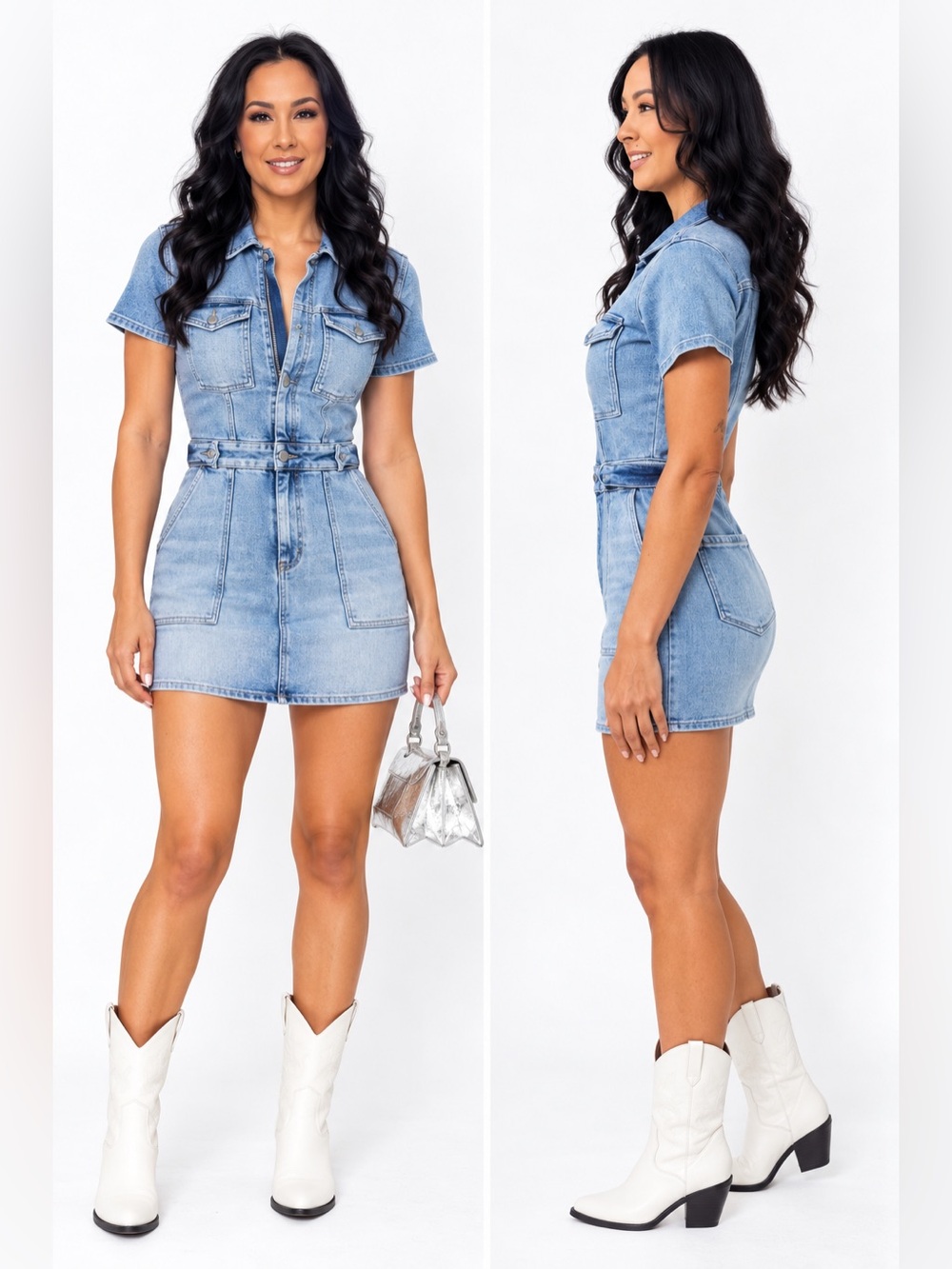 Good American Fit For Success Denim Mini Dress
